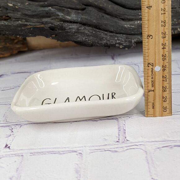Rae Dunn GLAMOUR Rectangle Ceramic Trinket Dish Soap Dish - Picture 6 of 6